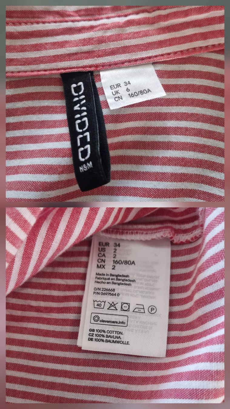 H&M Chemisiers: Bluse, gestreift rot/weiss, Gr. 34 – D'occasion à Zermatt par pantarhei3z 2