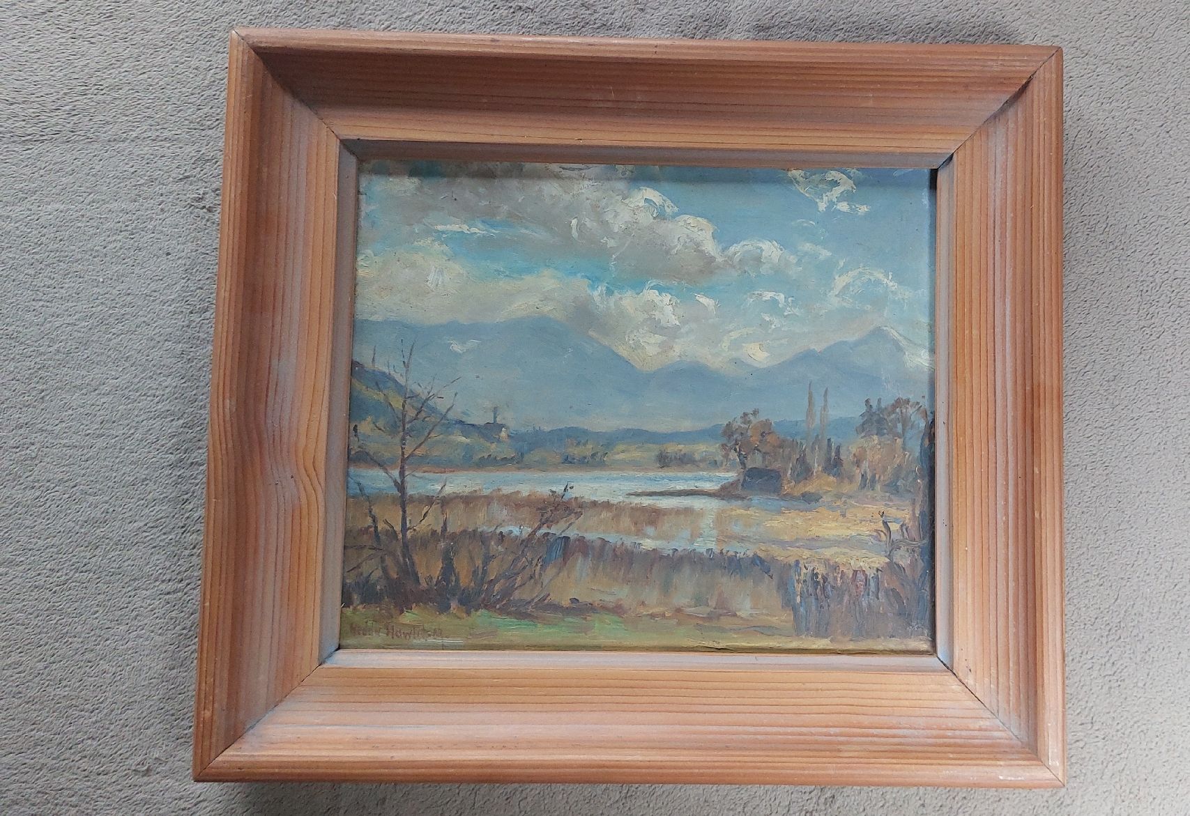 Dipinti: Ölgemälde Landschaft signiert hedda hawlitsch ? – Usato da Opfertshofen SH venduto da museumswert