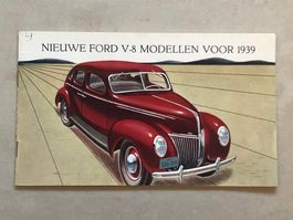 FORD V8 VON 1939 – SELTENER KLEINER PROSPEKT NIEDERLANDE