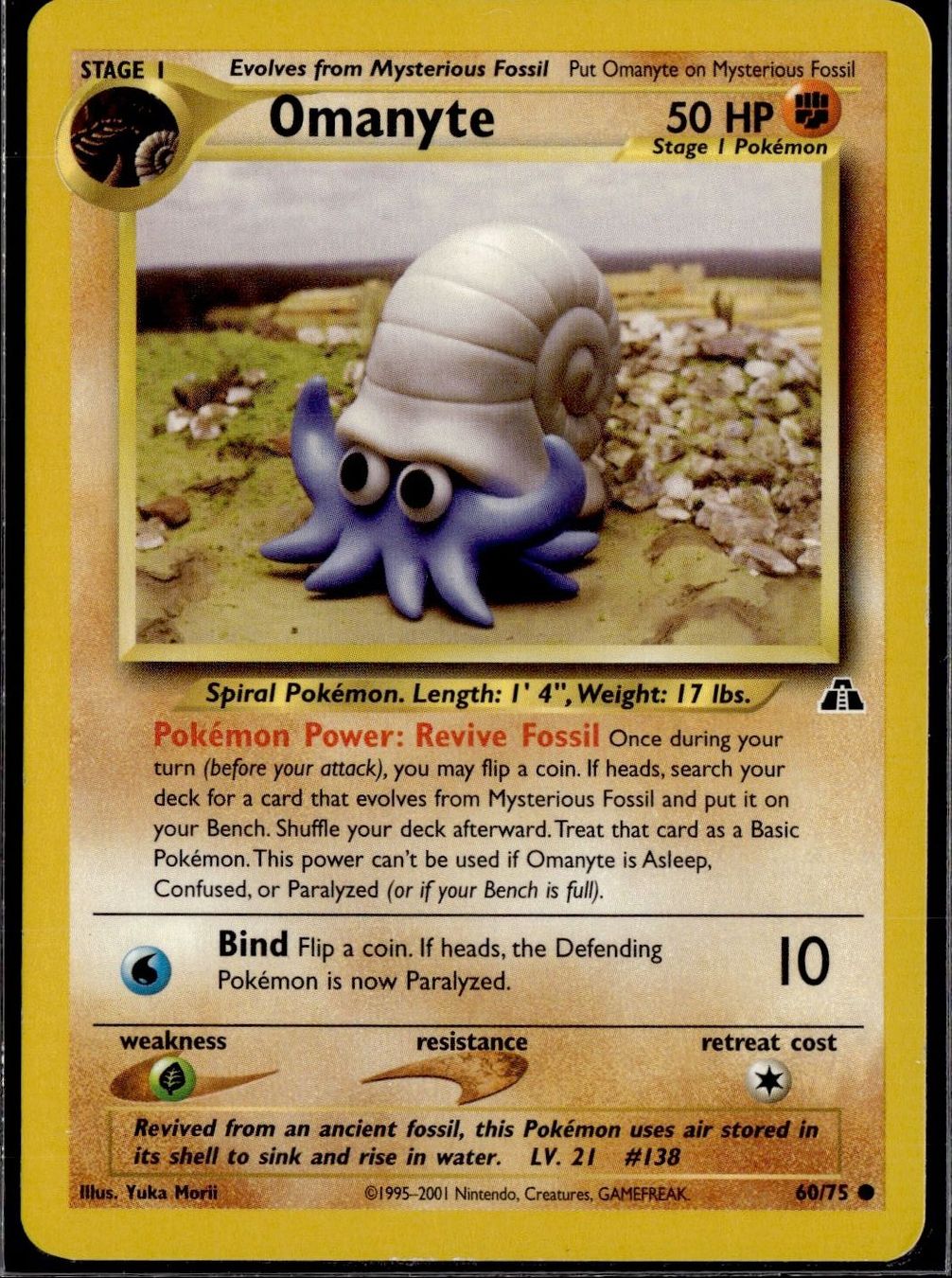 Pokémon Carte collezionabili: Omanyte 60/75 Neo Discovery – Usato da Zürich venduto da pokemon_cards
