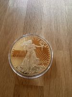 Goldmünze Replika 20 Dollar Eagle 1933 vergoldet Kapsel