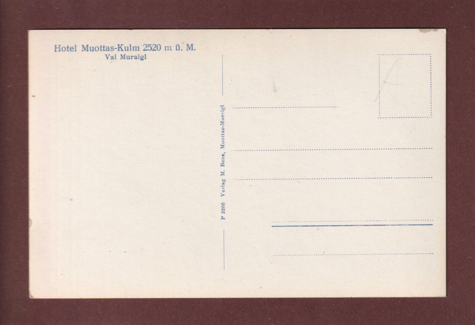 Cartoline postali: VAL MURAIGL – Usato da Pully venduto da nicecards 1