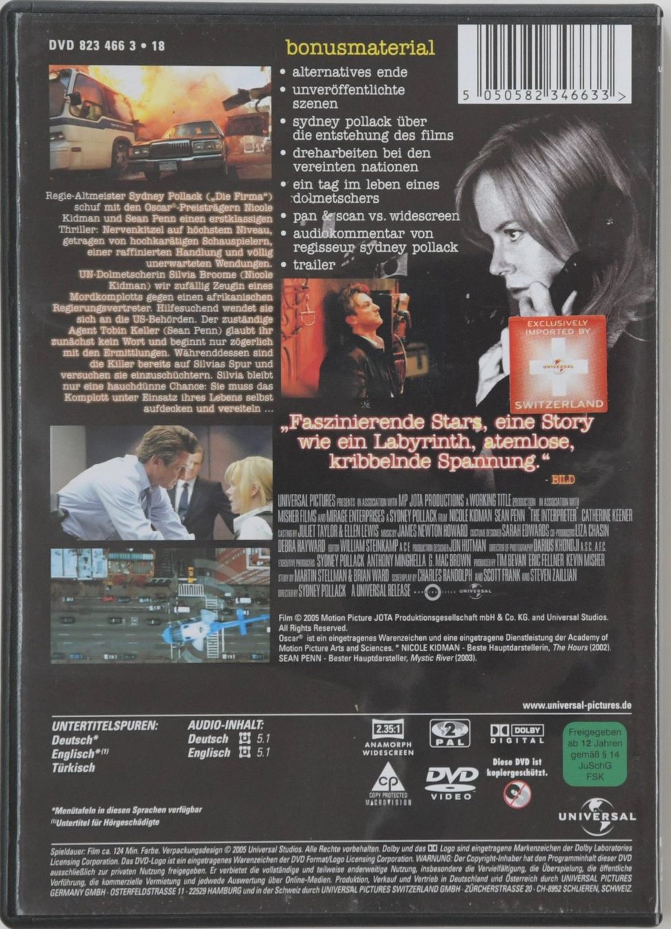 Tutti i DVDs: DIE DOLMETSCHERIN - NICOLE KIDMAN + SEAN PENN – Usato da Remetschwil venduto da tgd_gbp8 1