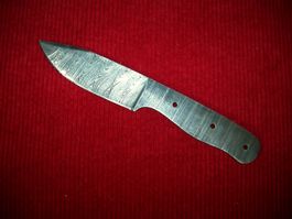 Damaststahl-Messerklinge für Messer-Eigenbau inkl. Lederetui