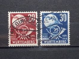 Fr.Zo Württemberg Mi-Nr.51-52 gestempelt gutes Erhaltung .