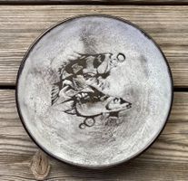 50er Jahre ORIGINAL Gustaf Spörri Schale Teller Dekor Fische