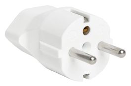 Reiseadapter CH auf Schuko, CH-T13 Weiss, NEU