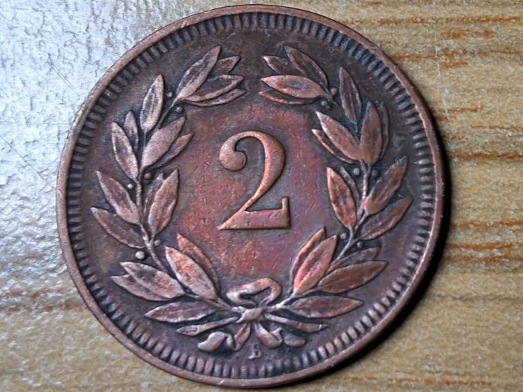 Tutti le monete: 2 Rappen 1906 - Selten! – Usato da Münchenstein venduto da purbach1 9