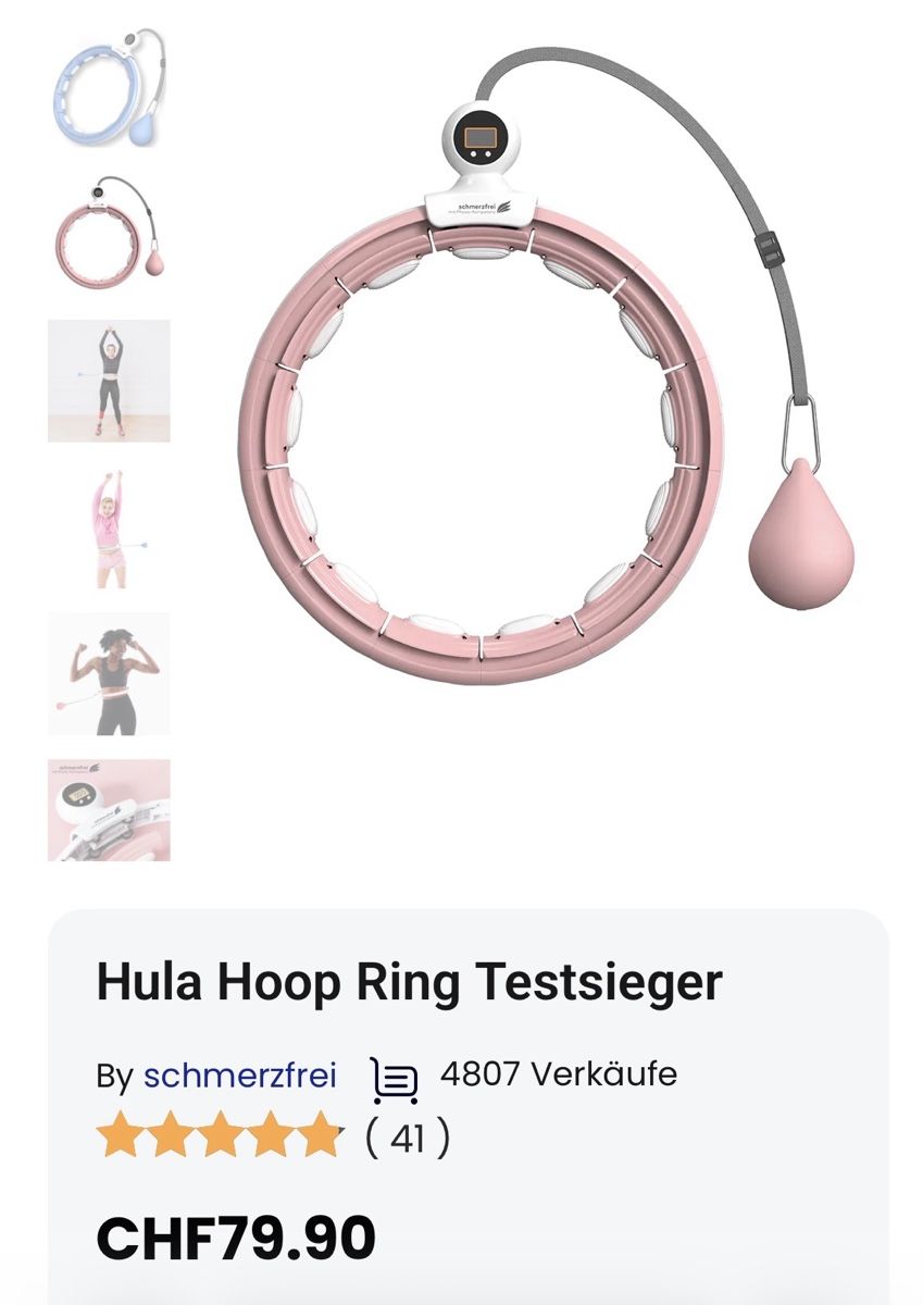 Hometrainer: Hula hopp ring schmerzfrei neu – Nuovo (secondo la descrizione) da niederhasli venduto da gwe_8l5q 1