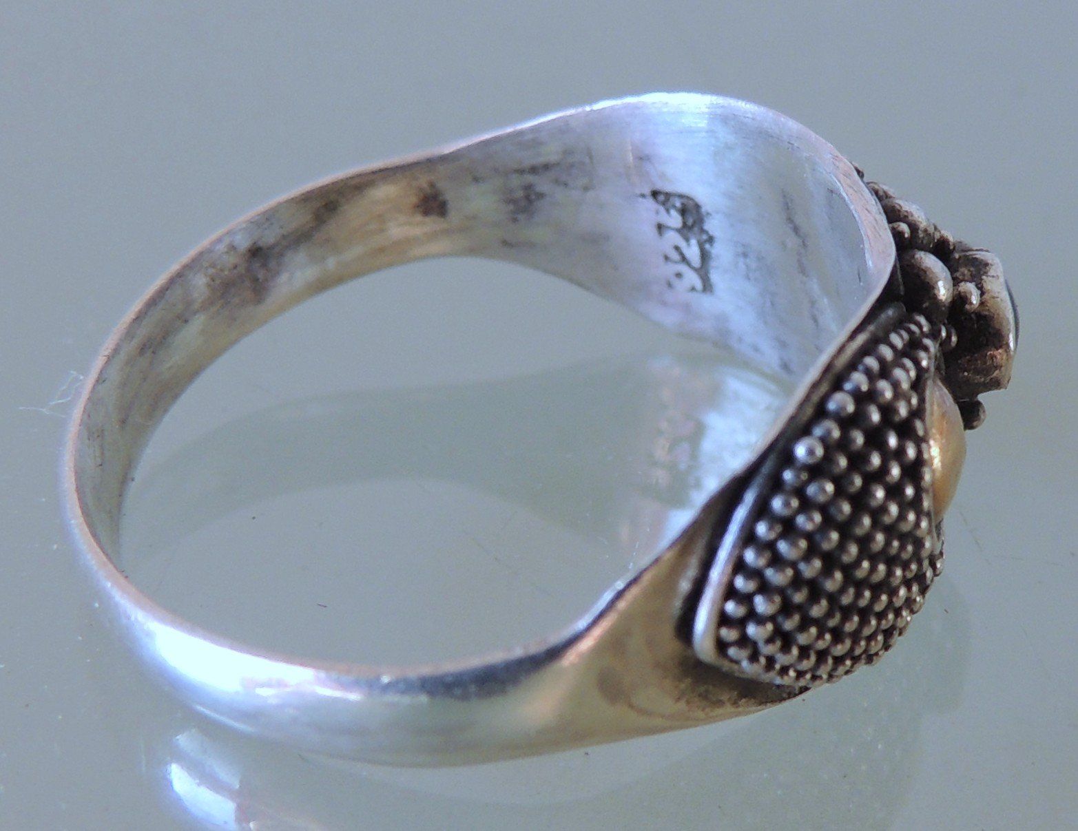 Anelli: Silber 925 teilvergoldeter Fingerring Gr. 59 – Usato da Waldenburg venduto da schaller707 3