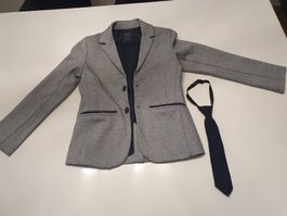 Kinder Blazer Anzugjacke mit Krawatte grösse 134