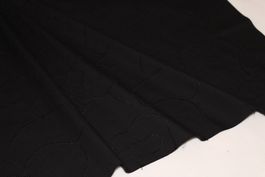 Stoff Kleiderstoff Baumwolle bestickt schwarz
