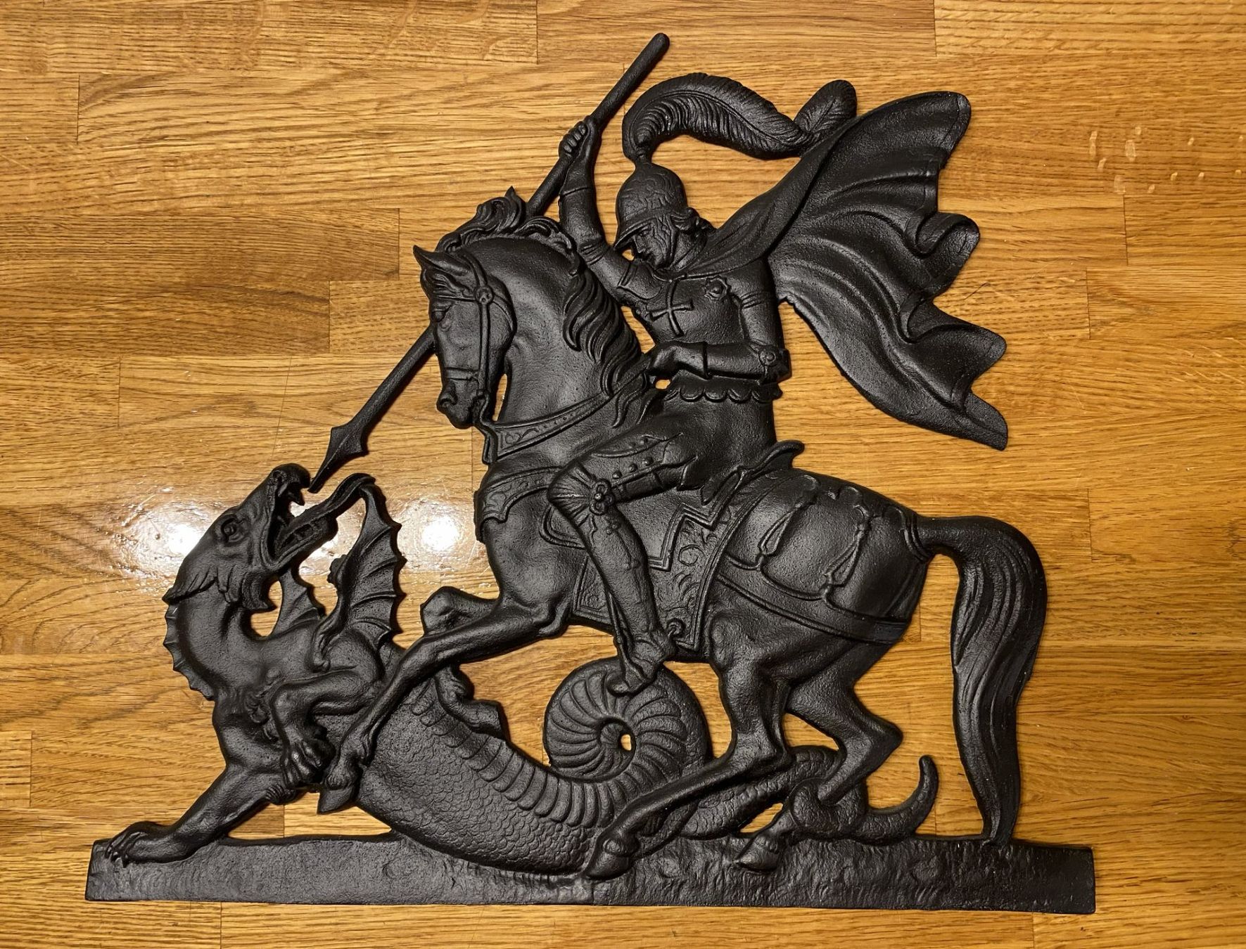 Sculture & Statue: Eisenguß  St.Georg Drachentöter Relief – Usato da Derendingen venduto da lunatic