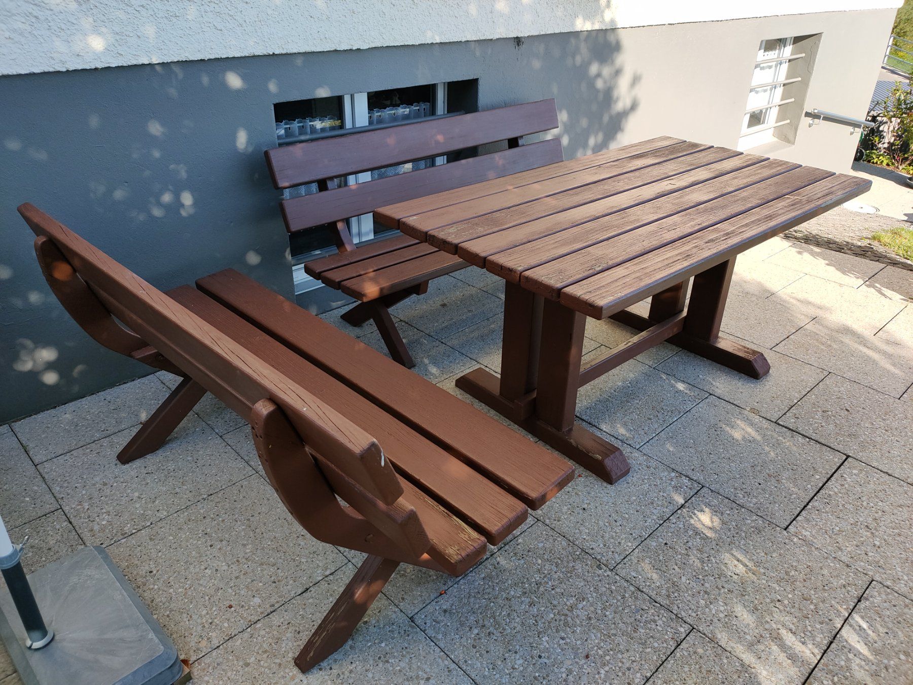 Tavoli: 1 Gartentisch Holz mit 2 Bänken – Usato da Wienacht-Tobel venduto da ann_w85p