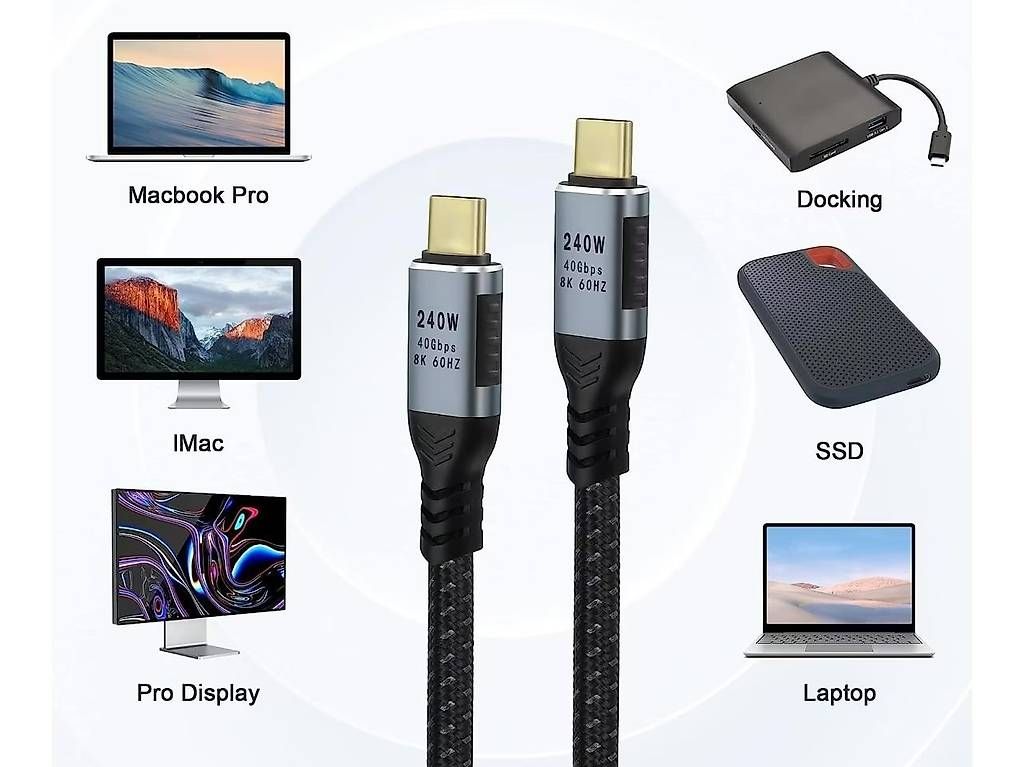 Cavi: PowerGuard USB C  USB C Kabel / 1 M / USB 4 / 240 W – Usato da Muttenz venduto da weg_tp6d 3