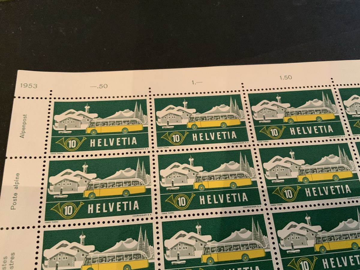 Tous les timbres: 1953 ALPENPOST BOGEN  – D'occasion à Beinwil am See par Ricri 1