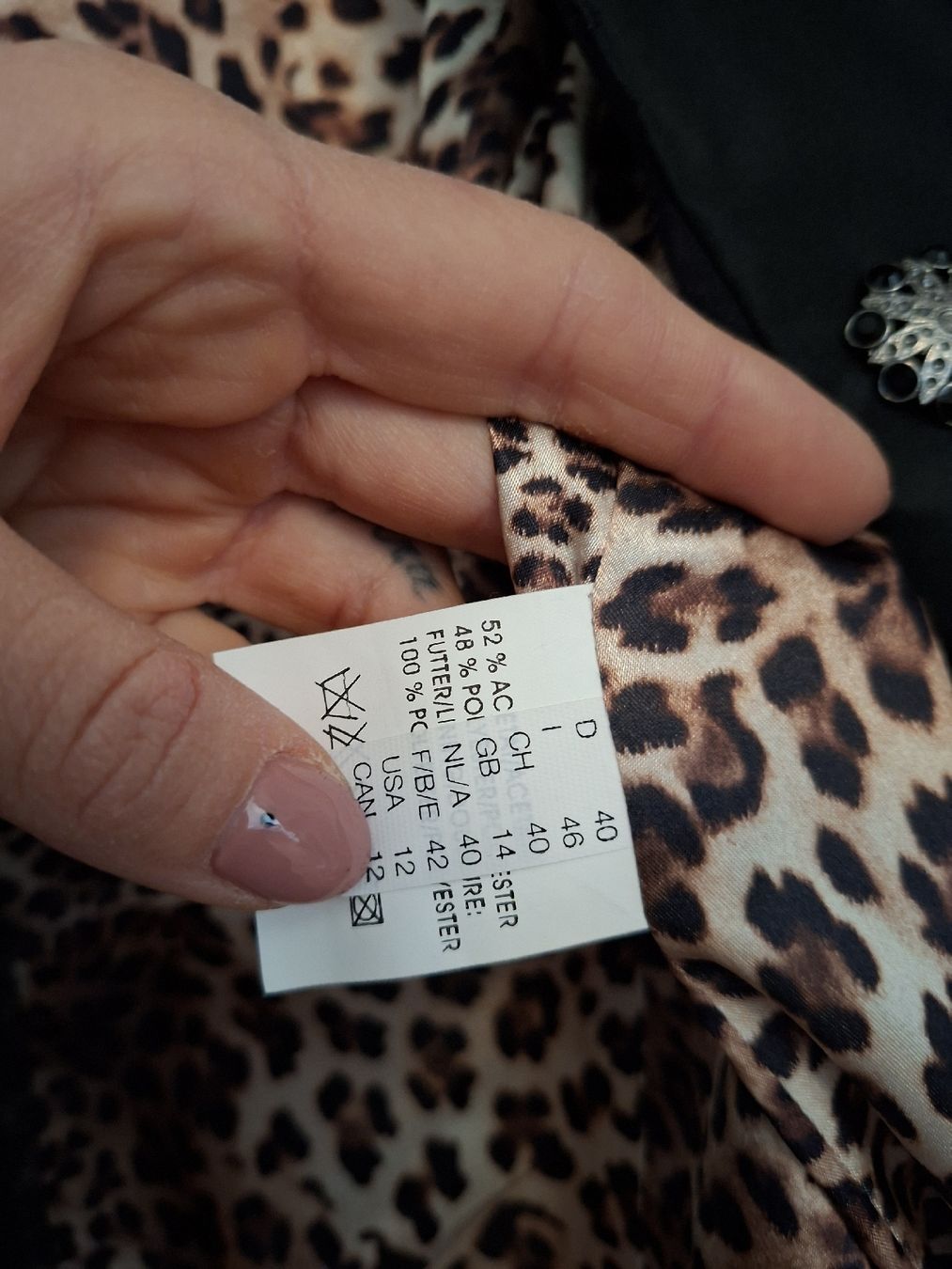 Giacche: Blazer Gr. 40 Schwarz mit Leopardenmuster als Innenfutter – Nuovo (secondo la descrizione) da Horgen venduto da Laala5151 4