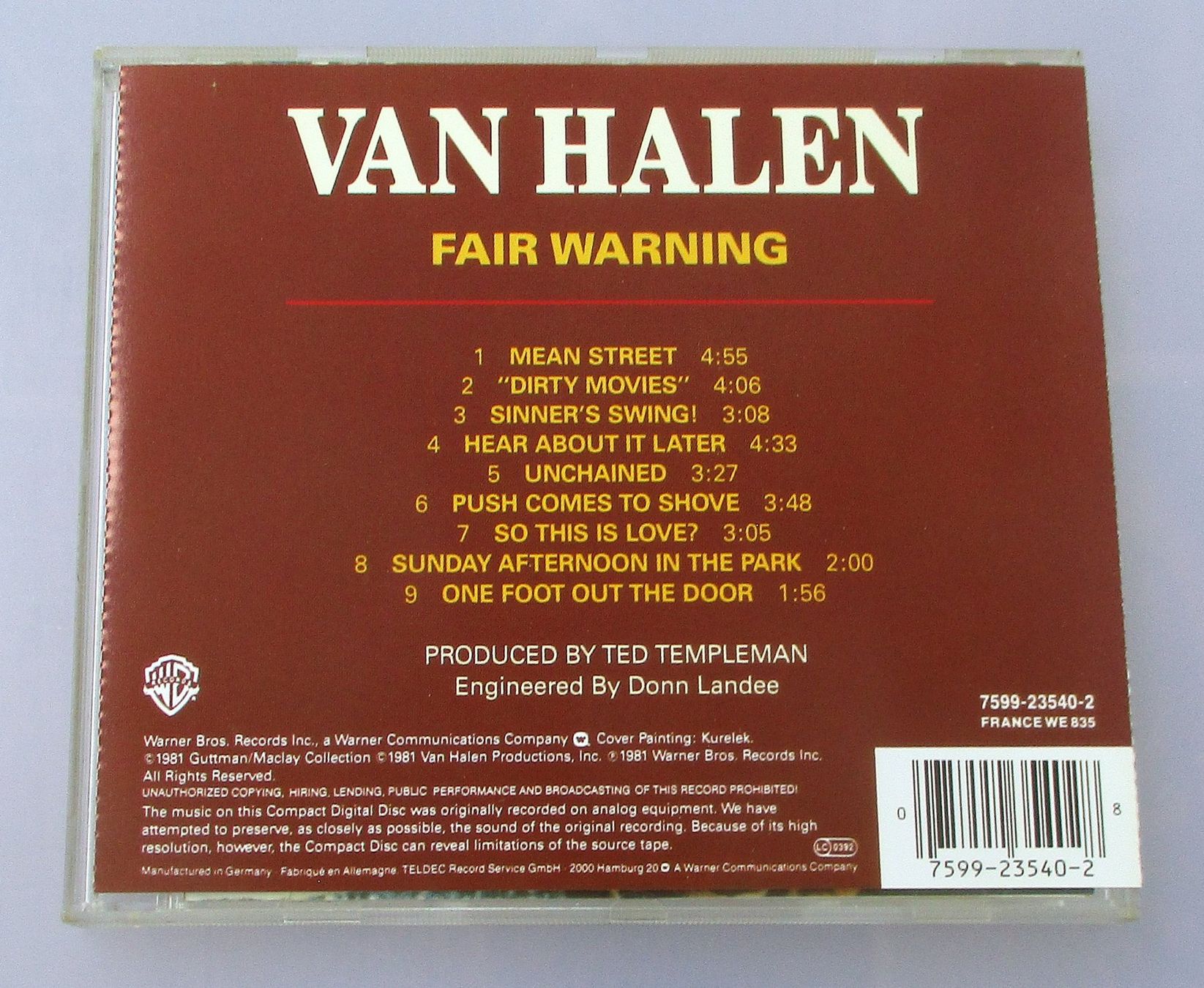 CDs: VAN HALEN - Fair Warning – Gebraucht aus Wattwil von Muriel11 1