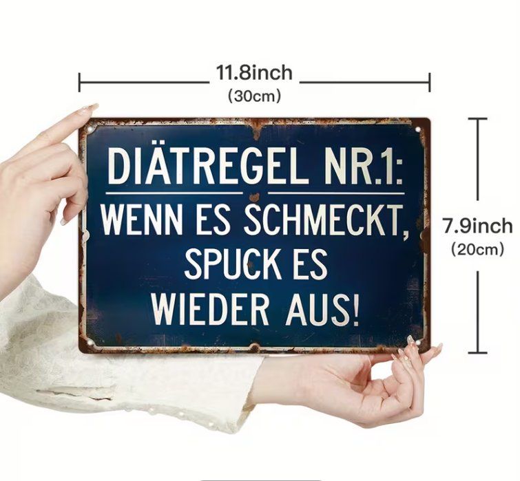 Schilder: Schild Diät Regel Nr. 1 – Neu und originalverpackt aus Gerlafingen von Tsuru 1