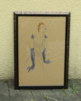 Reproduktion Zeichnung Yvette Guilbert nach Toulouse-Lautrec