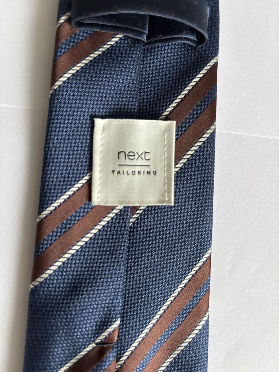 Cravatte: Next Tailoring Tie Blue Brown Striped Pattern Accessory – Nuovo (secondo la descrizione) da Basel venduto da sid160 1