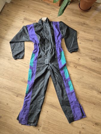 Regenkombi Raindrop Gr.L Schwarz/Lila, wasserdicht