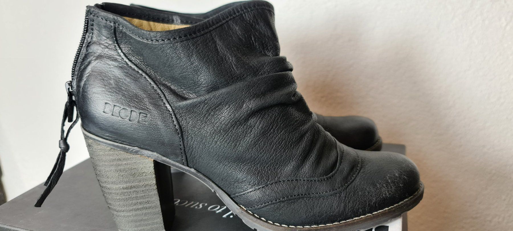 Scarpe da donna: Dkode Leder Stiefeletten Lp:149fr Gr 38 – Nuovo e nell'imballaggio originale da Uerkheim venduto da Justi.y 1