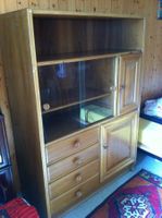 Buffet Glasscheiben,  3 Schubladen Antik