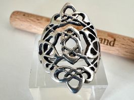 Vintage Silberring mit kunstvoll filigranem Mandala Gr. 53