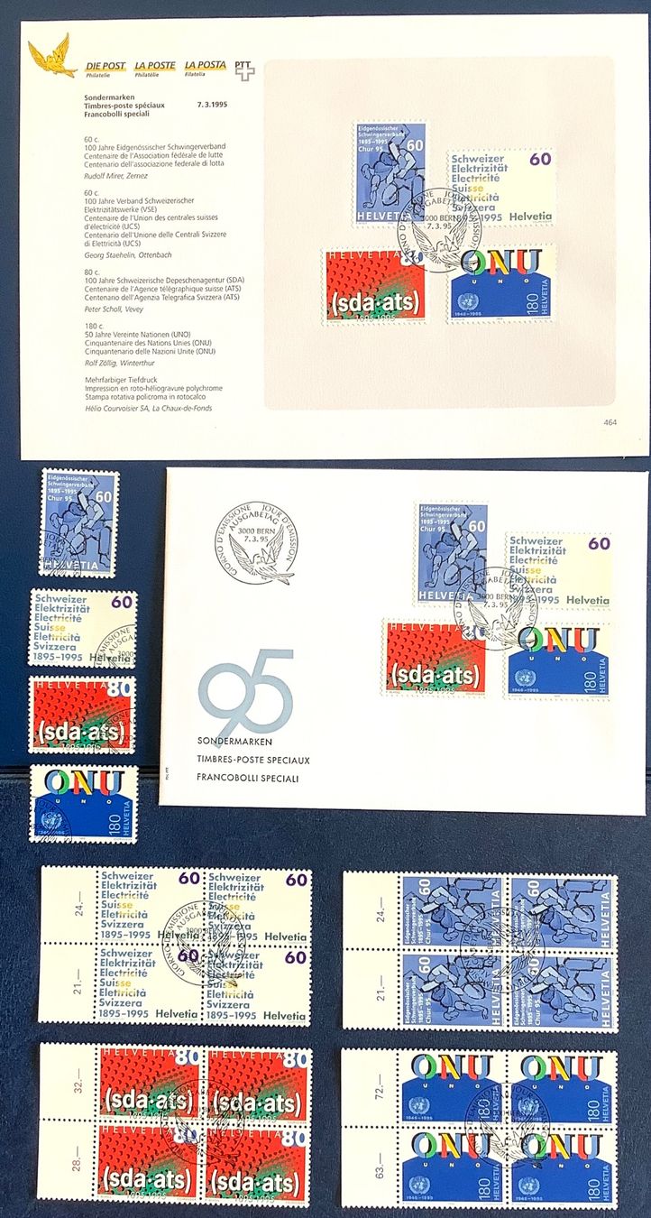 Tutti i francobolli: 1991  Sondermarken I FDC + Viererblock + Einzel ET + Div. – Nuovo (secondo la descrizione) da Liestal venduto da Pep3