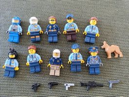 Set 10 Lego Figuren (Polizeibrigade und Zubehör)
