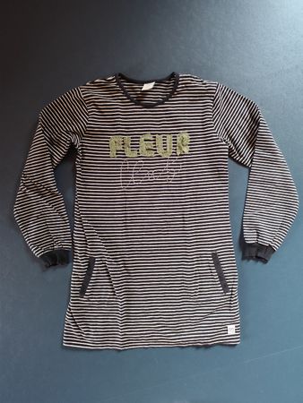 Boboli robe rayée "Fleur" jersey noir blanc, taille 152