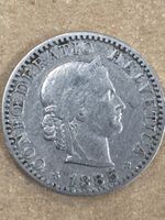 MONETA SVIZZERA 20 centesimi 1885 usata - circolata