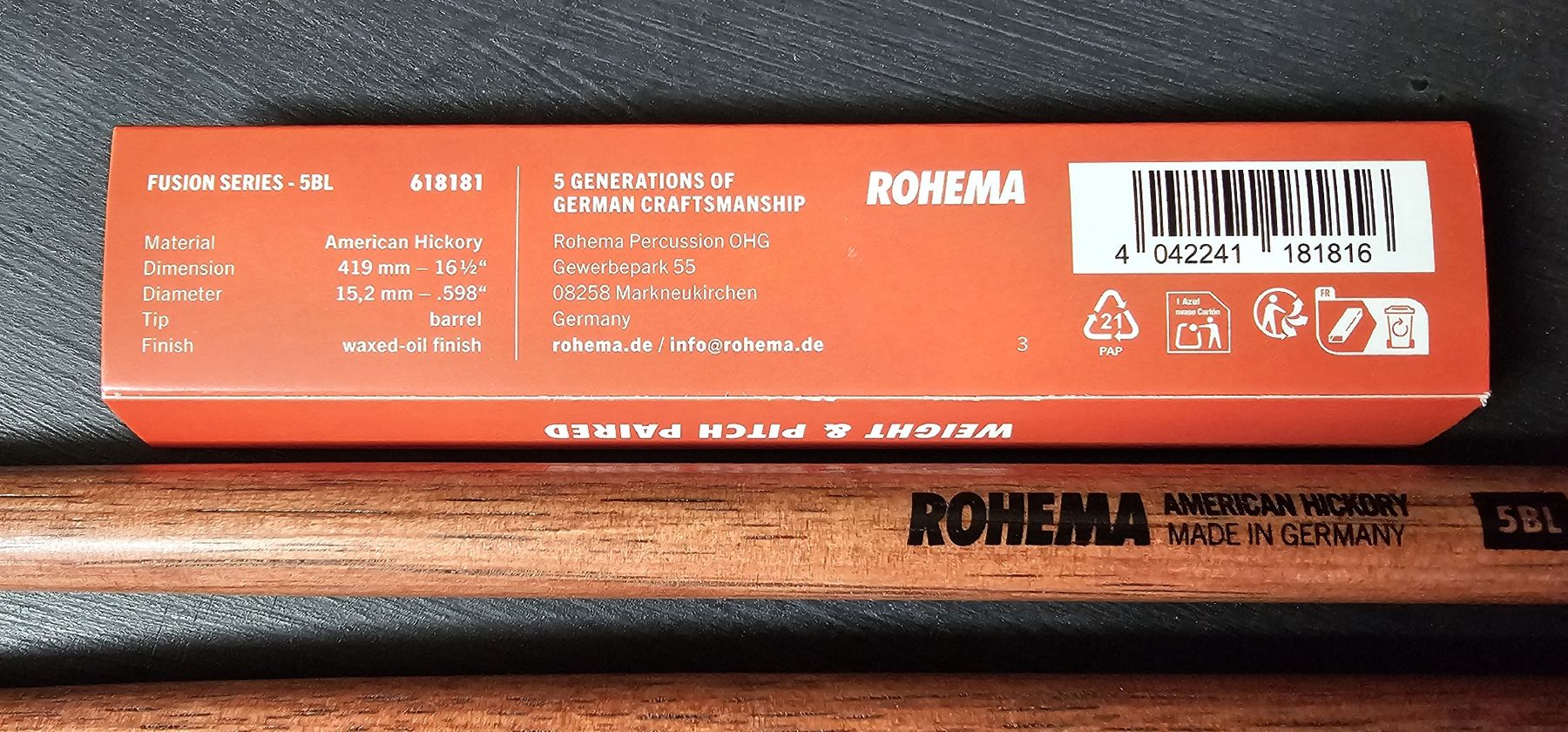 Strumenti musicali: Rohema Sticks – Nuovo e nell'imballaggio originale da Waldstatt venduto da jocus08 1