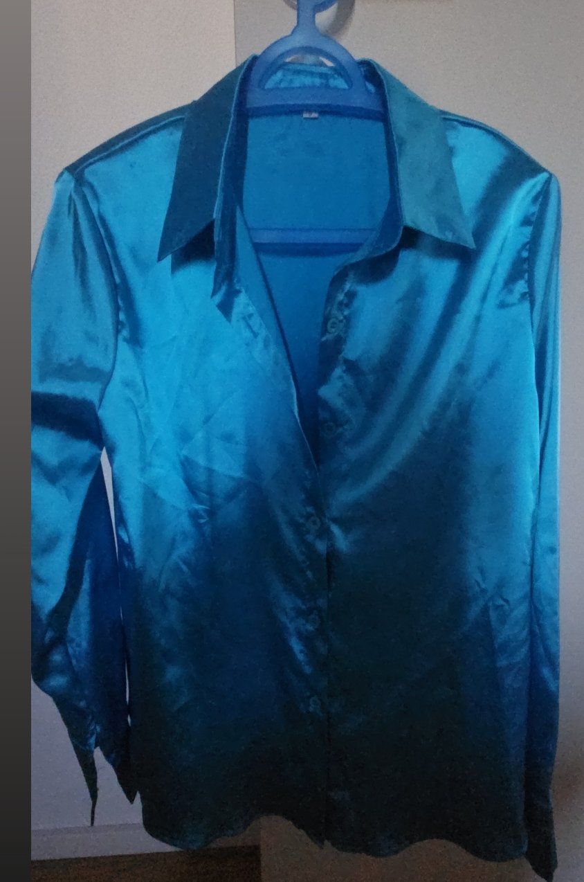 Camicette: Türkis Bluse im Seiden / Satinlook – Usato da Suhr venduto da jes_rtc9