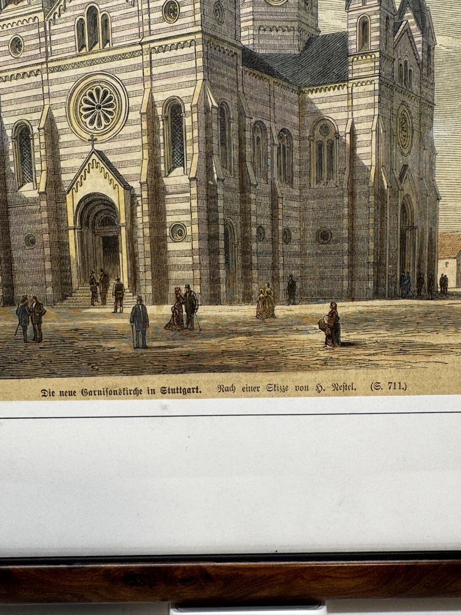 Foto & Immagini: Historischer Stich Stuttgart Garnisonskirche, alt & gerahmt, – Usato da Schlieren venduto da Eldi84 2