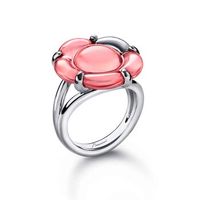 Bague BACCARAT-Paris „B Flower“ Cristal rose, Argent 925