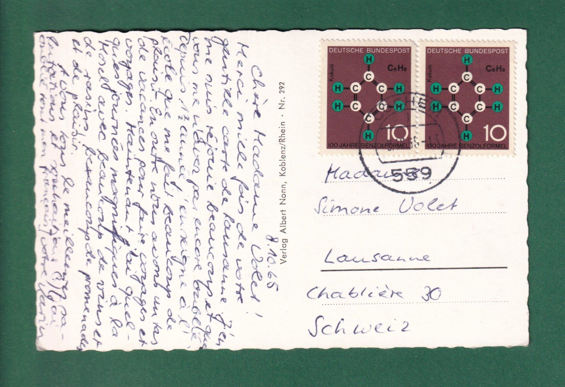 Ansichtskarten: KARDEN / MOSEL - 1965 – Gebraucht aus Pully von nicecards-shop 1