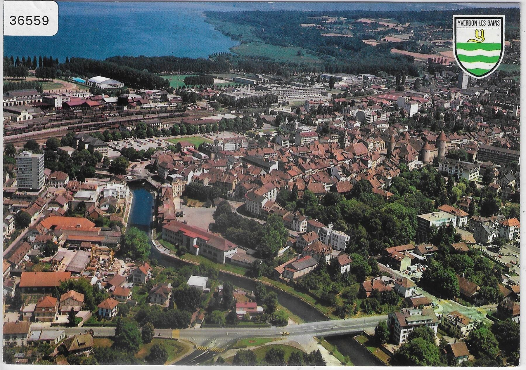 Cartoline postali: Yverdon-les-Bains - Vue aerienne – Usato da Ettingen venduto da Kartenplanet