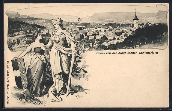 Cartoline postali: Aargau, Aargauische Centenarfeier und Or – Usato da Berlin venduto da bartko-reher