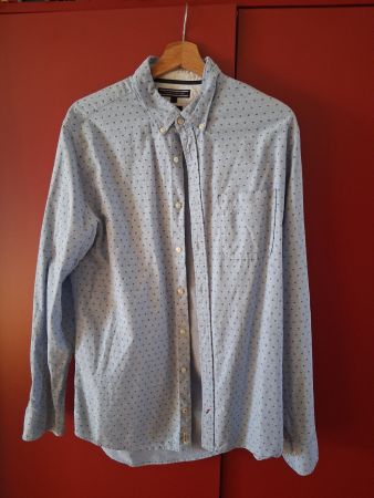 Tommy Hilfiger Hemd blau gemustert Grösse L gebraucht