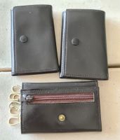 3 Stück Schlüsseltasche Leder Schlüsselmäppchen Schwarz