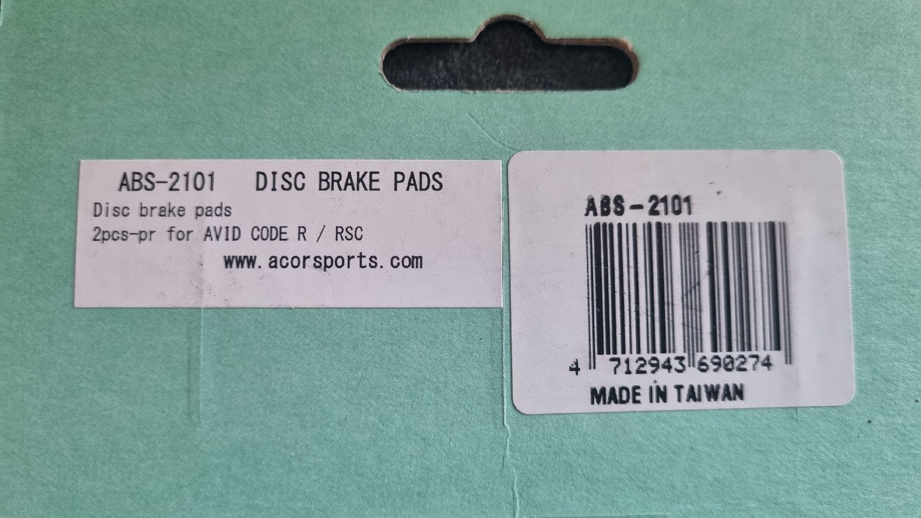 Avid Ersatzteile: Bremsbeläge ACOR ABS-2101 for Avid Code R/RS NEU – Neu und originalverpackt aus Steffisburg von Gjaett 1