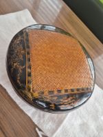 Grosse antike asiatische Lackwaren Dose m. Deckel 30x14cm 