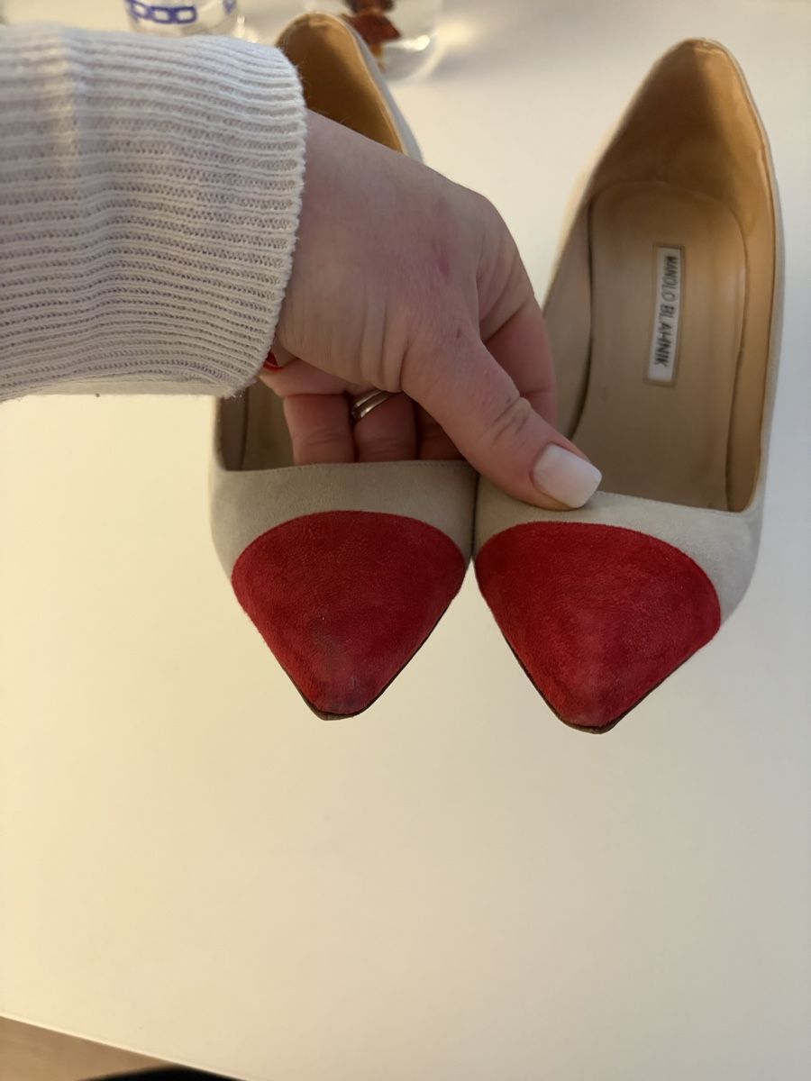 Manolo Blahnik Scarpe da donna: Manolo Blahnik Beige & Red Heels, Size 37 – Nuovo (secondo la descrizione) da Sorengo venduto da dis_tfq6 4