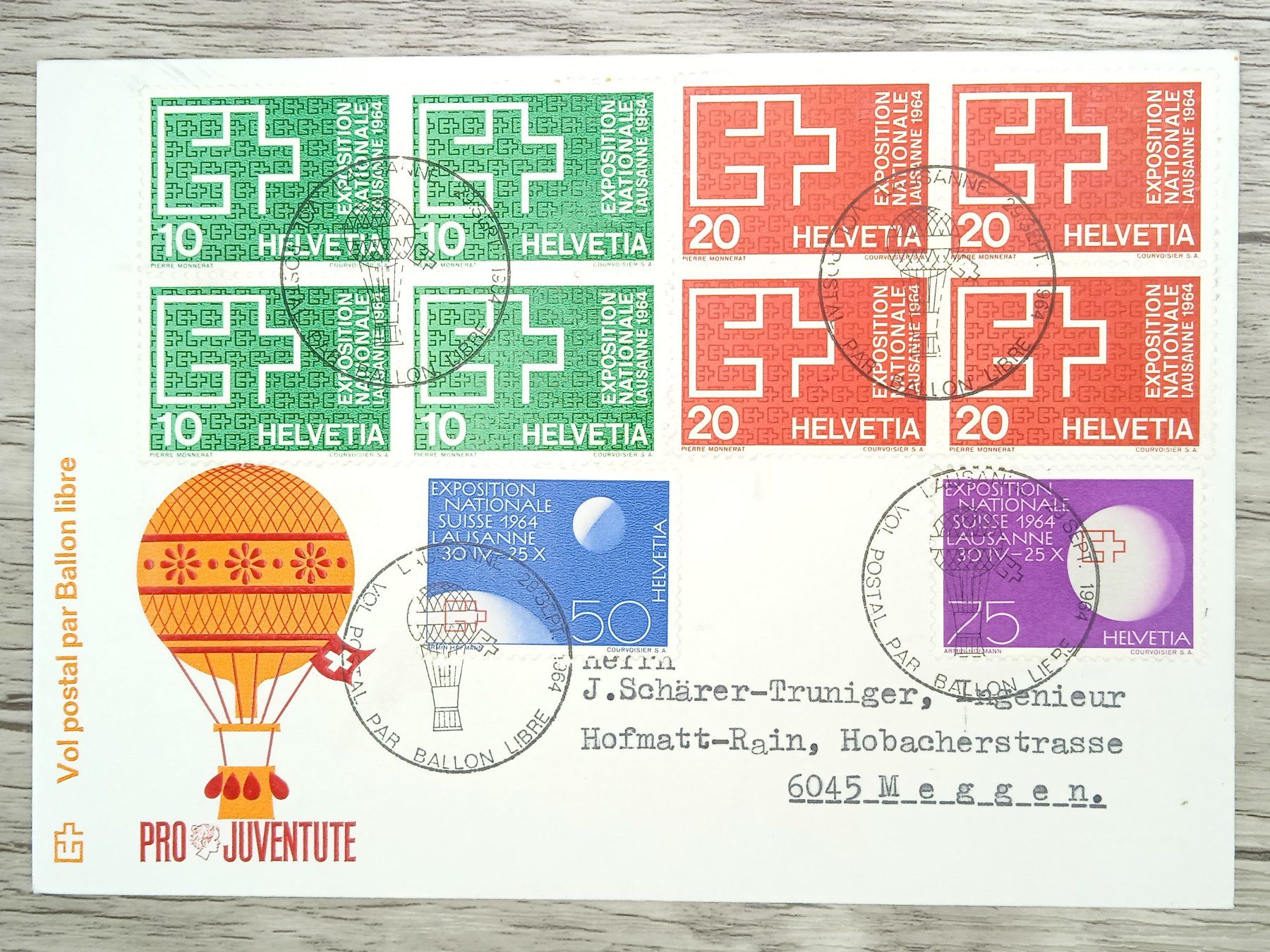 Tutti i francobolli: TR107 Enveloppe + Timbre Suisse 1964 – Usato da Cousset venduto da Patrick_Collections