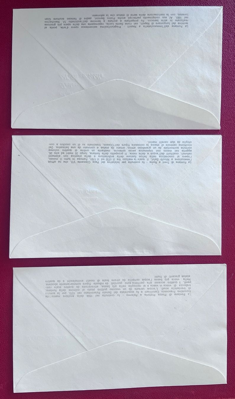 Alle Briefmarken: ET Couverts 1973 Fontane d'Italia 3 Stück – Gebraucht aus Biberist von Edelfloh 1