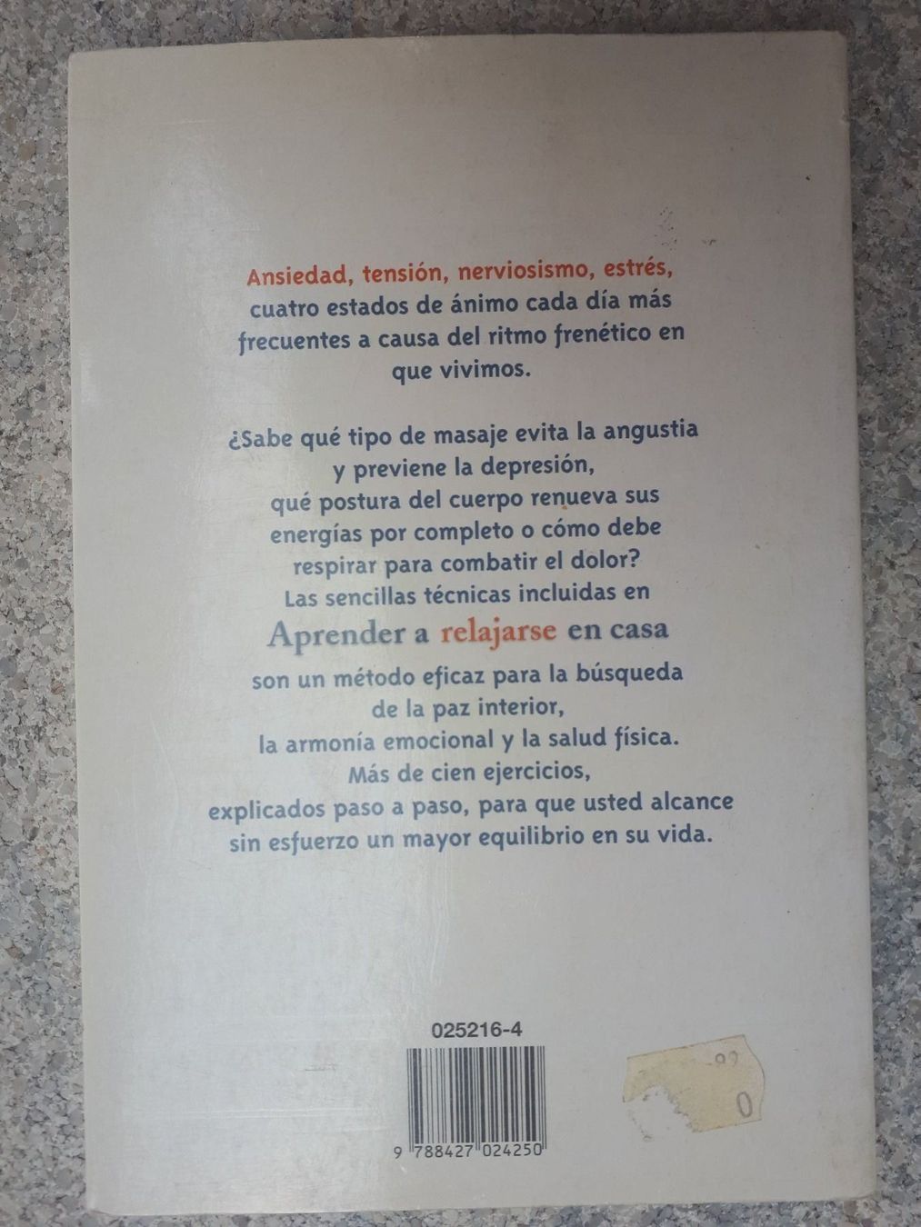 Bücher: APRENDER A RELAJARSE EN CASA – Gebraucht aus Basel von Alacant 1