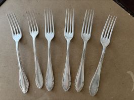 6 Gabeln versilbert 90er Vintage gebraucht