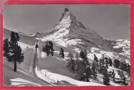 ZERMATT, GORNERGRATBAHN AUF RIFFELSLP, MATTERHORN, 7.1.1955
